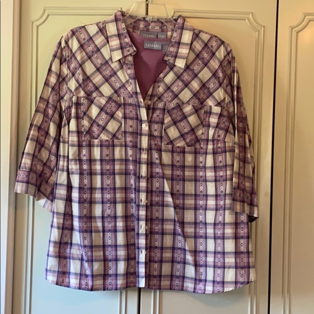 2 PIECE short sleeve button up with shell